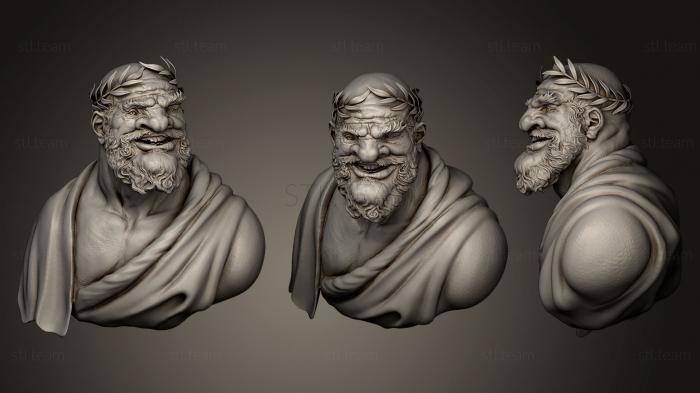 Бюсты и головы античные и исторические Безумный Сократ